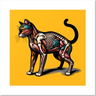 cat anatomy Posters and Art